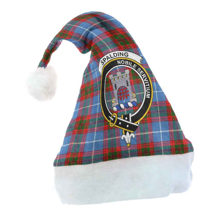 Scottish Spalding Clan Crest Tartan Christmas Hat Front Tartan Blether