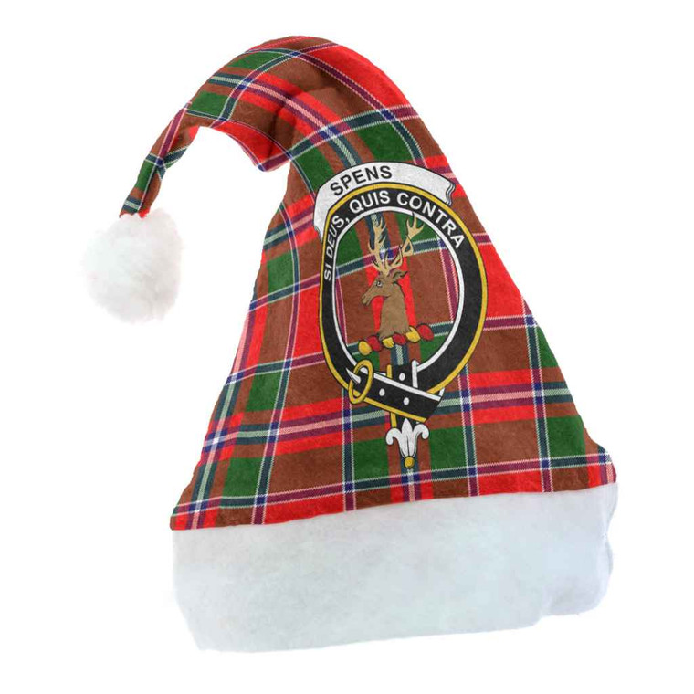 Scottish Spens (or Spence) Clan Crest Tartan Christmas Hat Front Tartan Blether