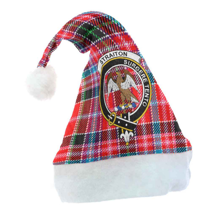 Scottish Straiton Clan Crest Tartan Christmas Hat Front Tartan Blether