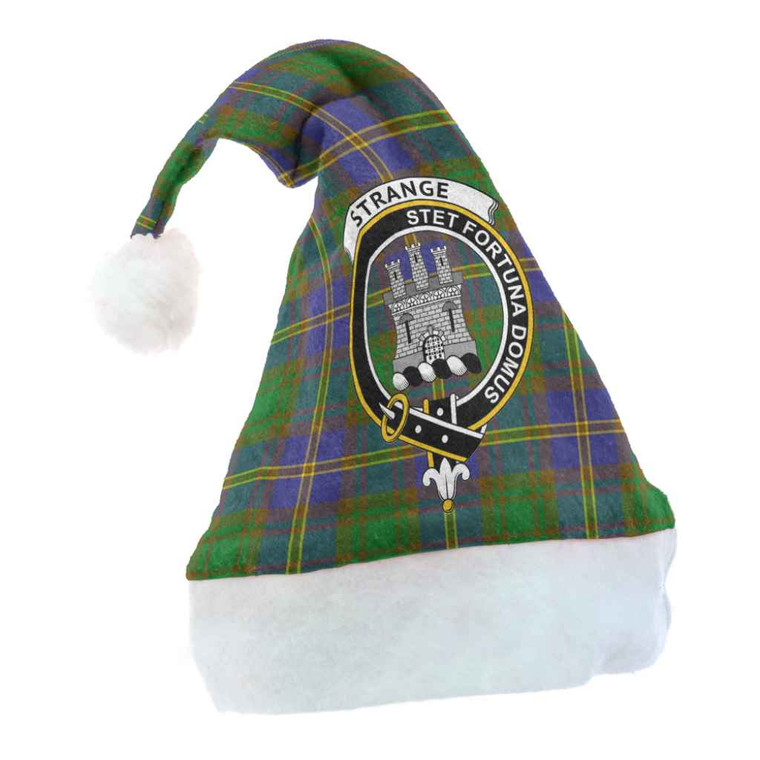 Scottish Strange (or Strang) Clan Crest Tartan Christmas Hat Front Tartan Blether