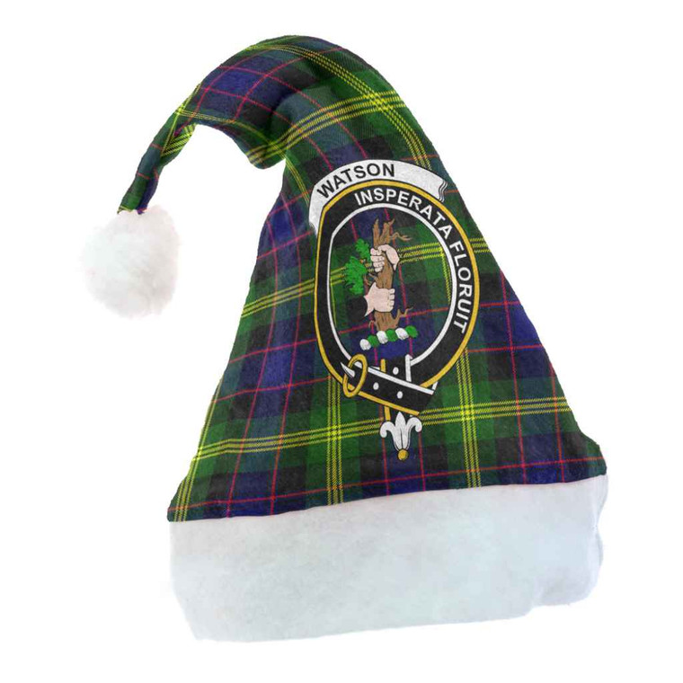 Scottish Watson Clan Crest Tartan Christmas Hat Front Tartan Blether