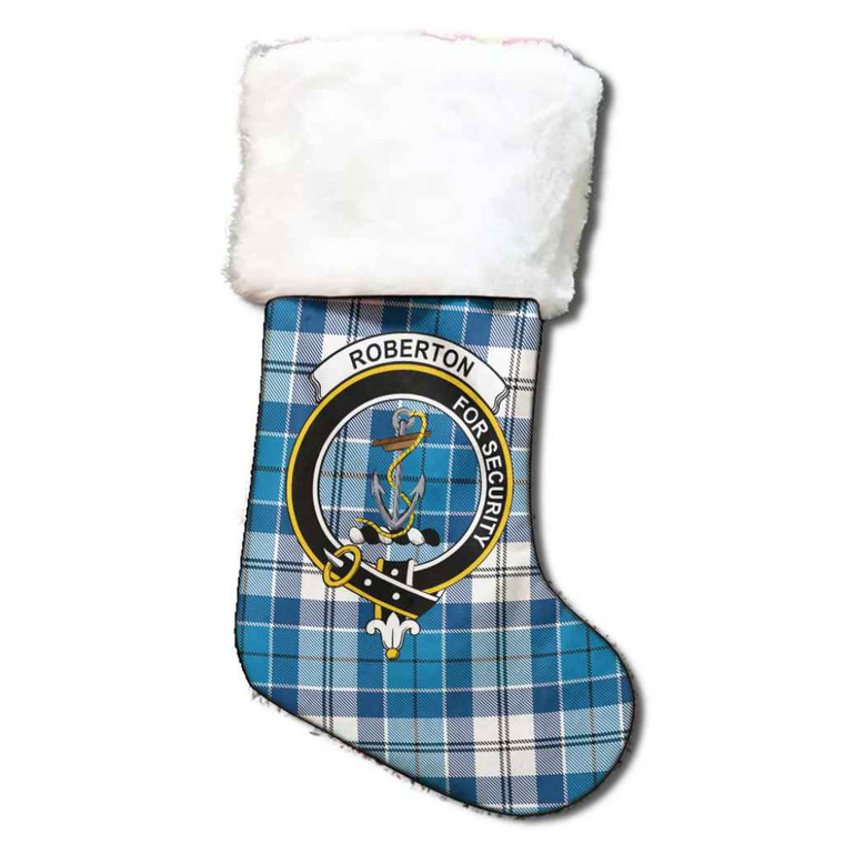 Scottish Roberton Clan Crest Tartan Christmas Stocking Tartan Blether 1