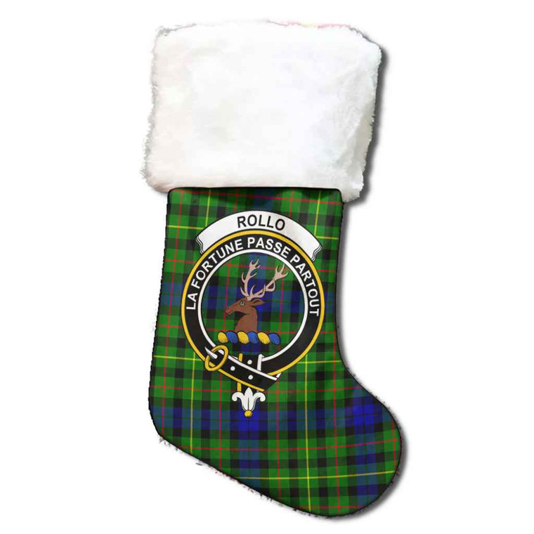 Scottish Rollo Clan Crest Tartan Christmas Stocking Tartan Blether 1