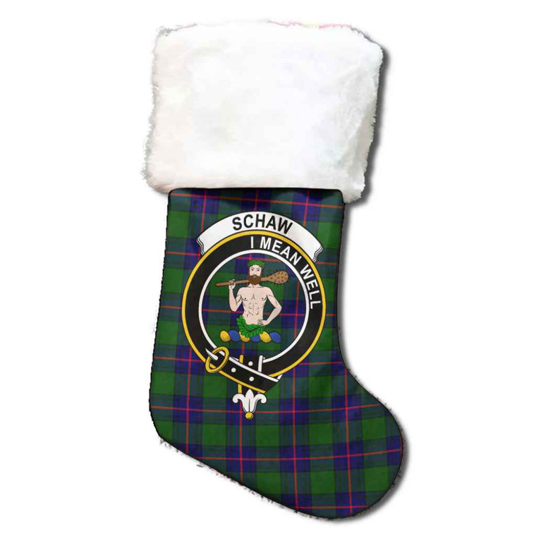 Scottish Schaw (of Sauchie) Clan Crest Tartan Christmas Stocking Tartan Blether 1