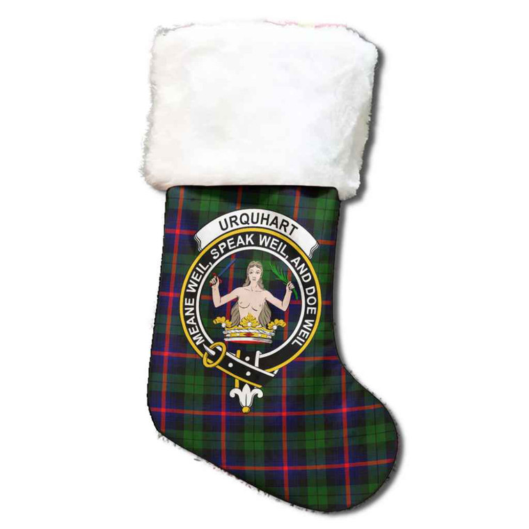 Scottish Urquhart Clan Crest Tartan Christmas Stocking Tartan Blether 1