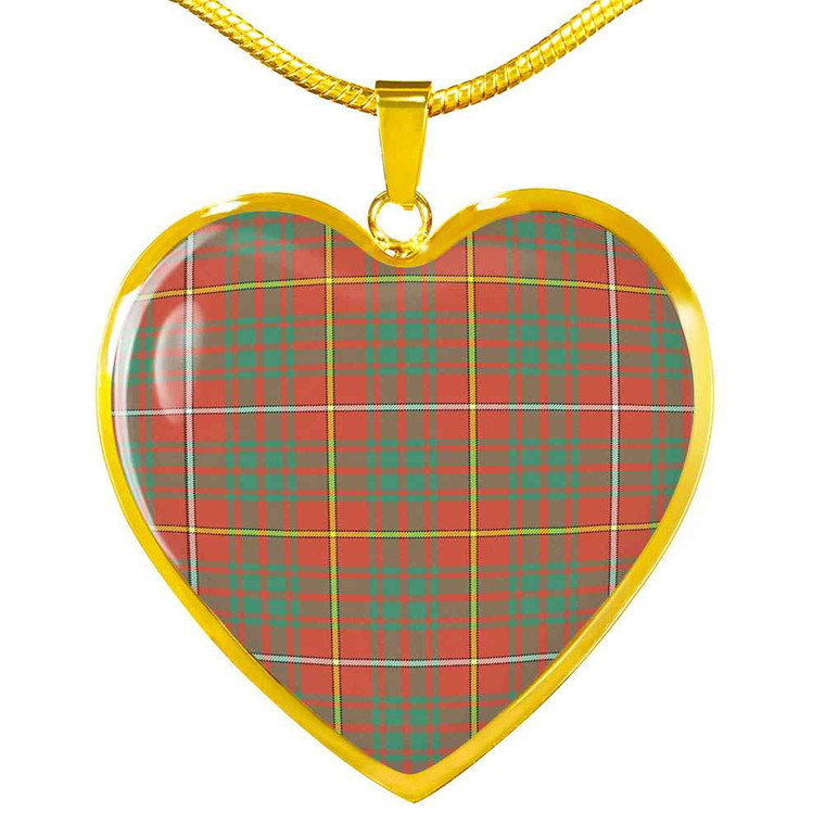 Scottish Bruce Ancient Clan Tartan Necklace Heart Tartan Blether 2