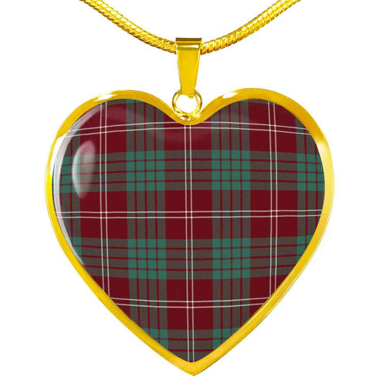 Scottish Crawford Modern Clan Tartan Necklace Heart Tartan Blether 2