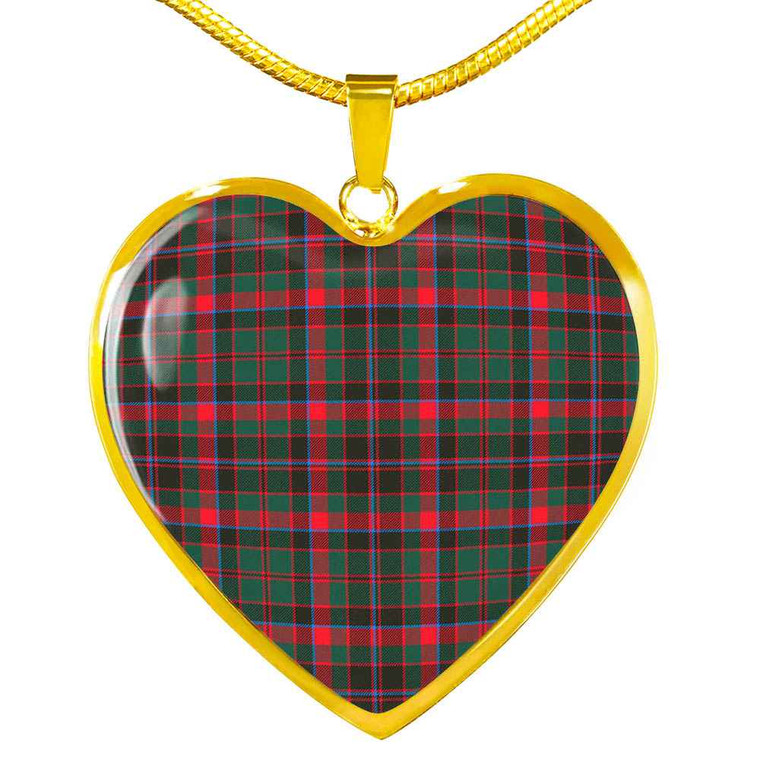 Scottish Cumming Hunting Modern Clan Tartan Necklace Heart Tartan Blether 2