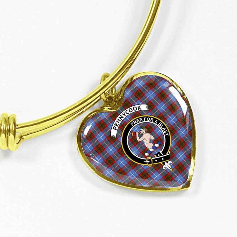 Scottish Pennycook Clan Crest Tartan Bangle Heart Tartan Blether 2