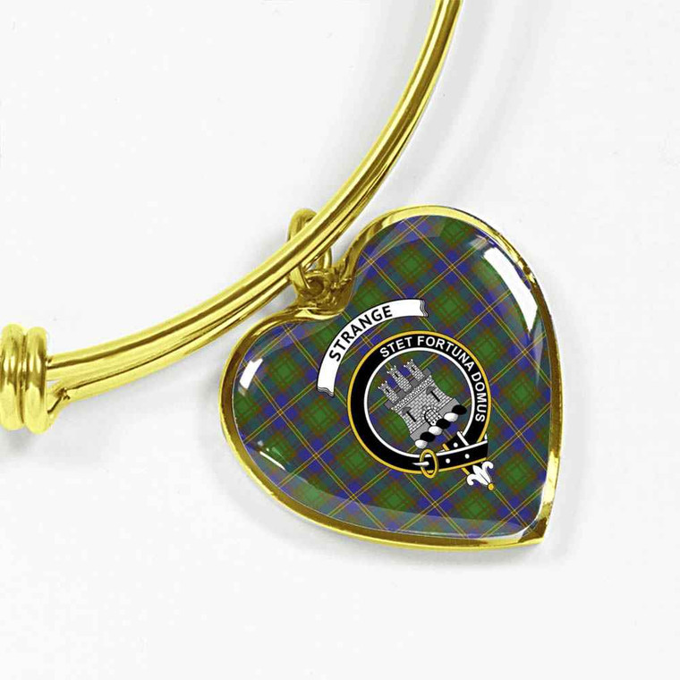 Scottish Strange (or Strang) Clan Crest Tartan Bangle Heart Tartan Blether 2