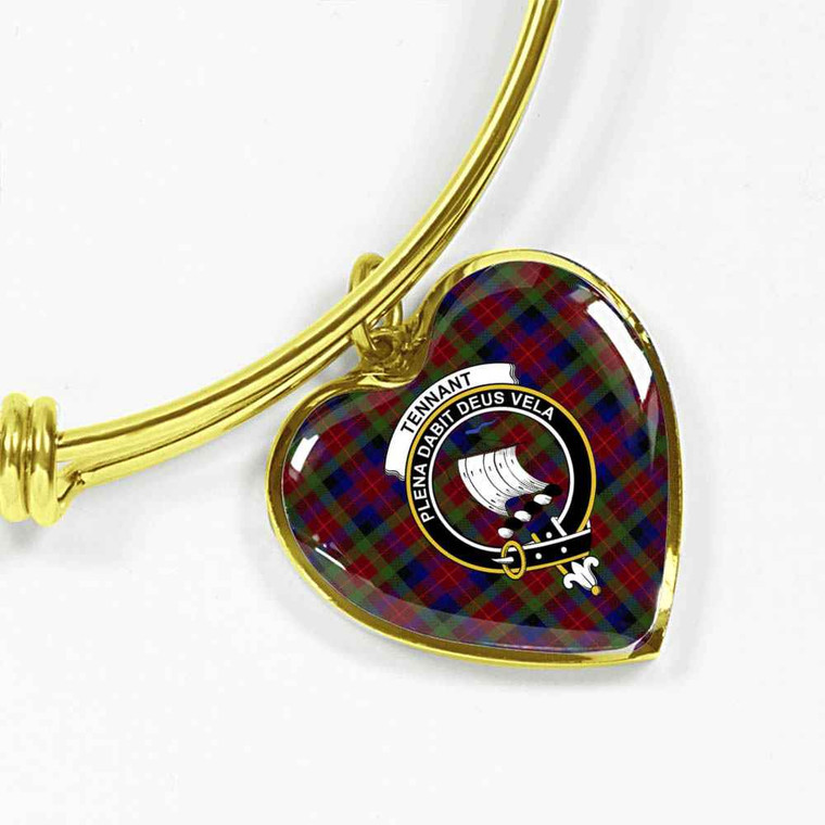 Scottish Tennant Clan Crest Tartan Bangle Heart Tartan Blether 2