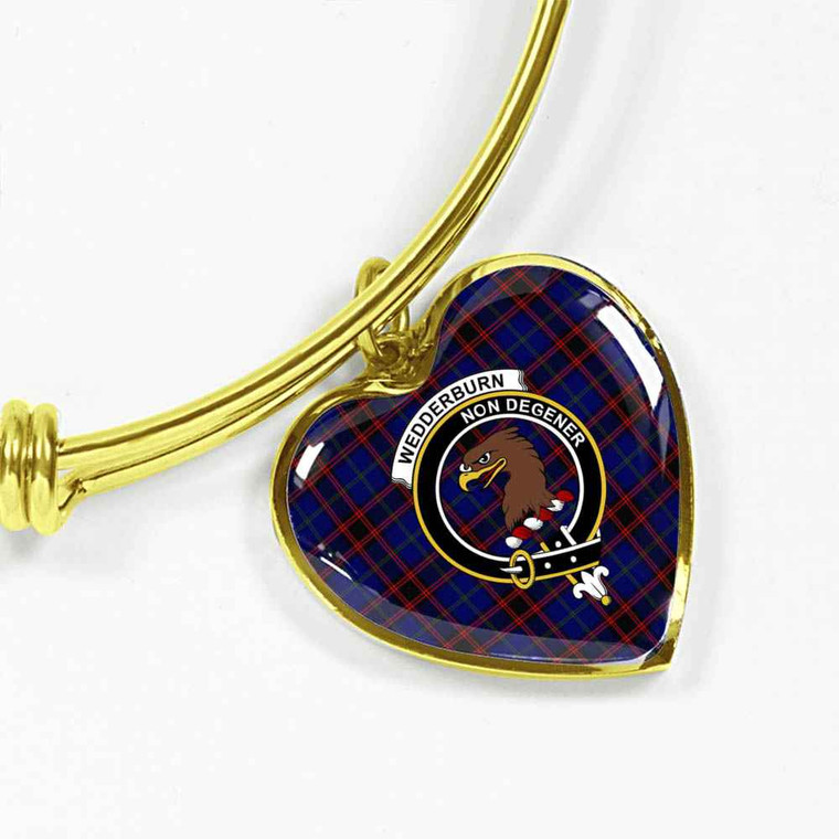 Scottish Wedderburn Clan Crest Tartan Bangle Heart Tartan Blether 2