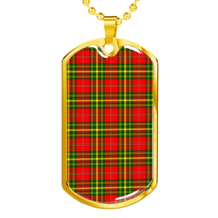 Scottish Leask Clan Tartan Military Dog Tag Necklace Tartan Blether 2