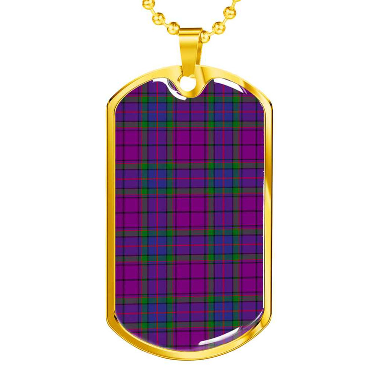 Scottish Wardlaw Modern Clan Tartan Military Dog Tag Necklace Tartan Blether 2