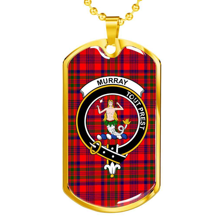 Scottish Murray (of Dysart) Clan Crest Tartan Military Dog Tag Necklace Tartan Blether 2