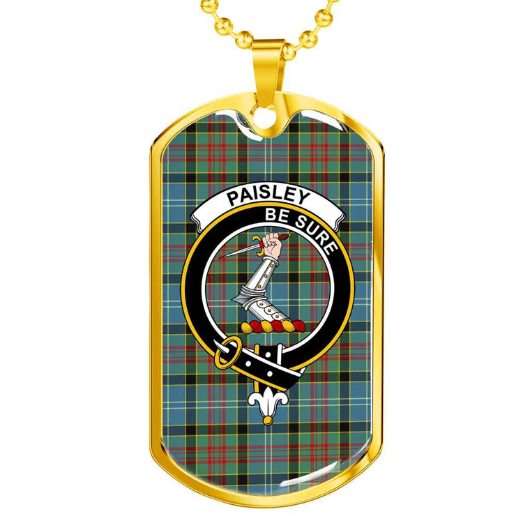 Scottish Paisley Clan Crest Tartan Military Dog Tag Necklace Tartan Blether 2