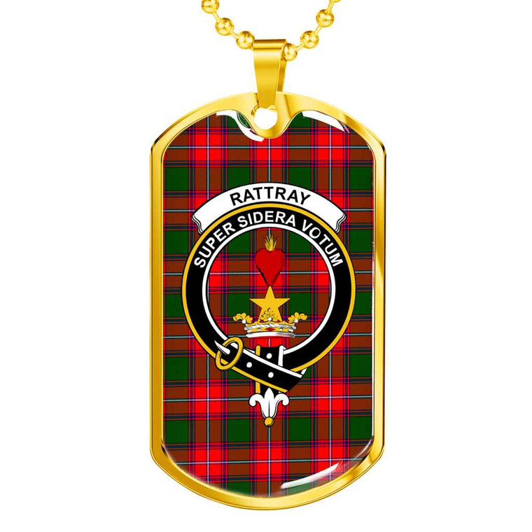 Scottish Rattray Clan Crest Tartan Military Dog Tag Necklace Tartan Blether 2