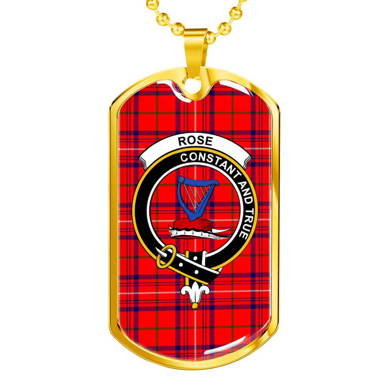 Scottish Rose Clan Crest Tartan Military Dog Tag Necklace Tartan Blether 2