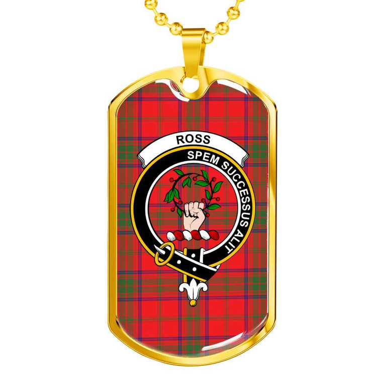 Scottish Ross Clan Crest Tartan Military Dog Tag Necklace Tartan Blether 2