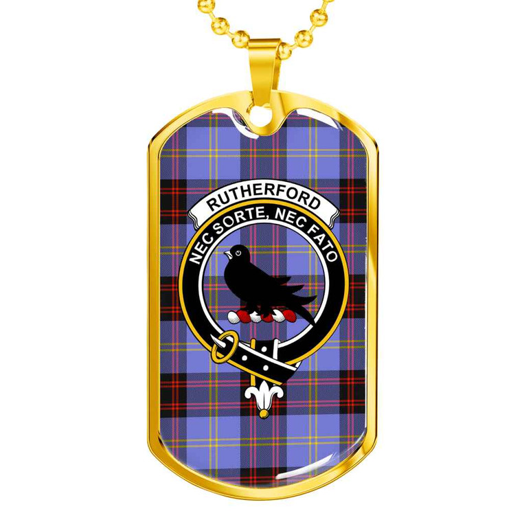 Scottish Rutherford Clan Crest Tartan Military Dog Tag Necklace Tartan Blether 2