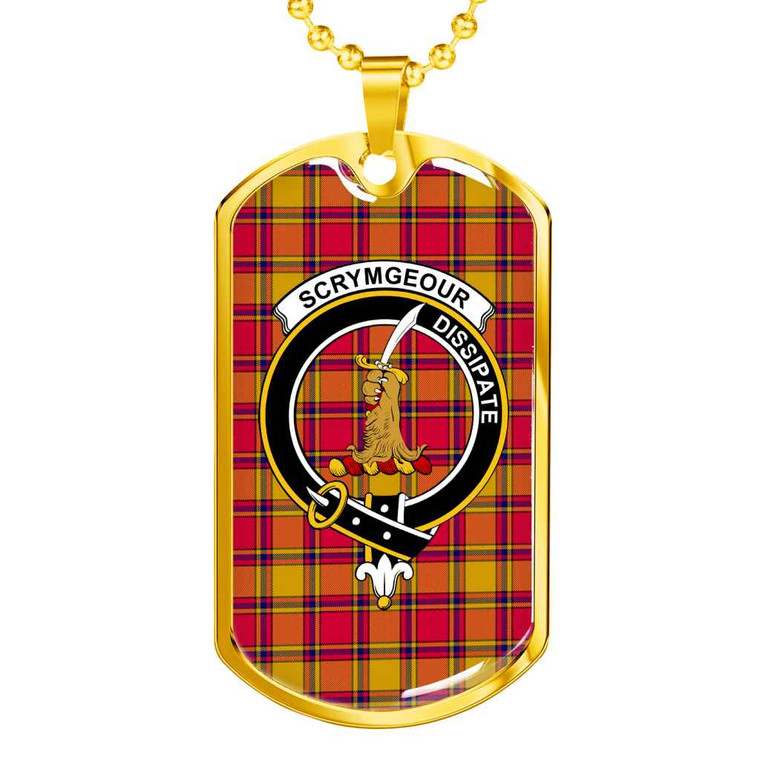 Scottish Scrymgeour Clan Crest Tartan Military Dog Tag Necklace Tartan Blether 2