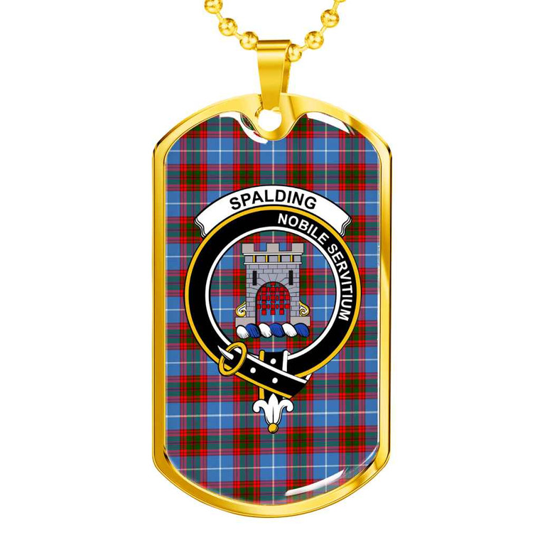 Scottish Spalding Clan Crest Tartan Military Dog Tag Necklace Tartan Blether 2