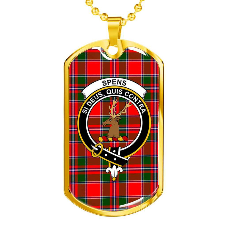Scottish Spens (or Spence) Clan Crest Tartan Military Dog Tag Necklace Tartan Blether 2