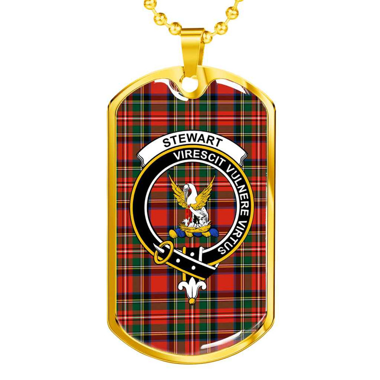 Scottish Stewart (High Stewards) Clan Crest Tartan Military Dog Tag Necklace Tartan Blether 2