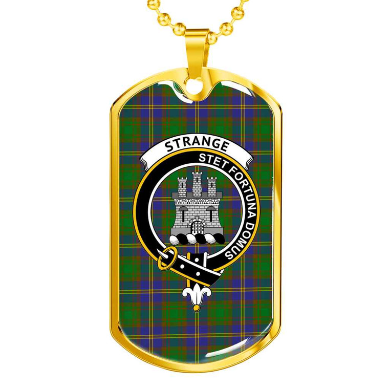 Scottish Strange (or Strang) Clan Crest Tartan Military Dog Tag Necklace Tartan Blether 2