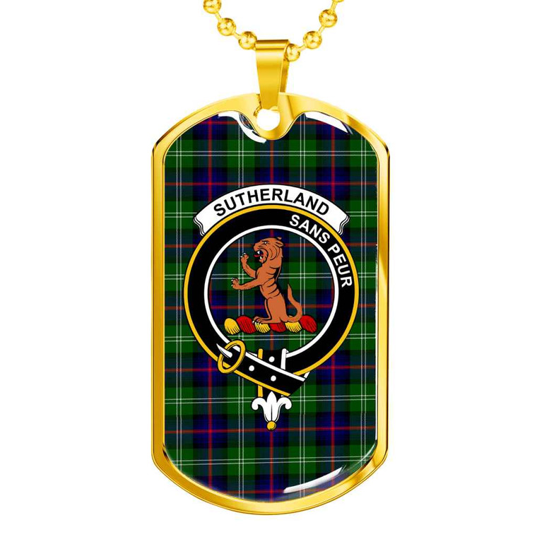 Scottish Sutherland II Clan Crest Tartan Military Dog Tag Necklace Tartan Blether 2