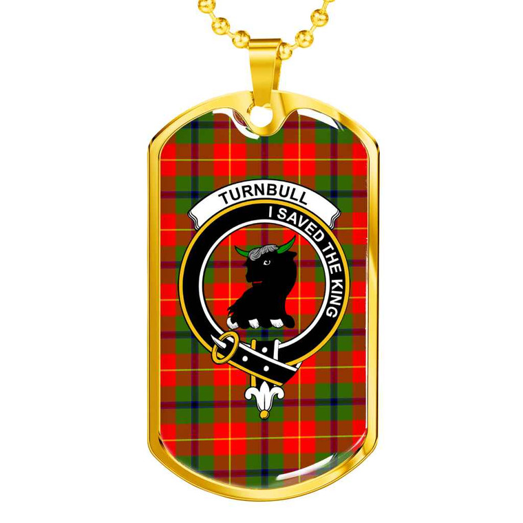 Scottish Turnbull Clan Crest Tartan Military Dog Tag Necklace Tartan Blether 2