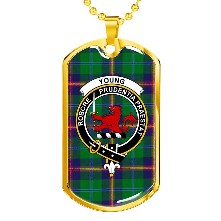 Scottish Young Clan Crest Tartan Military Dog Tag Necklace Tartan Blether 2