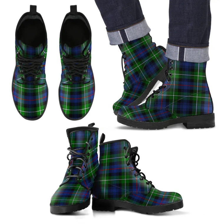 Scottish MacKenzie Modern Clan Tartan Leather Boots