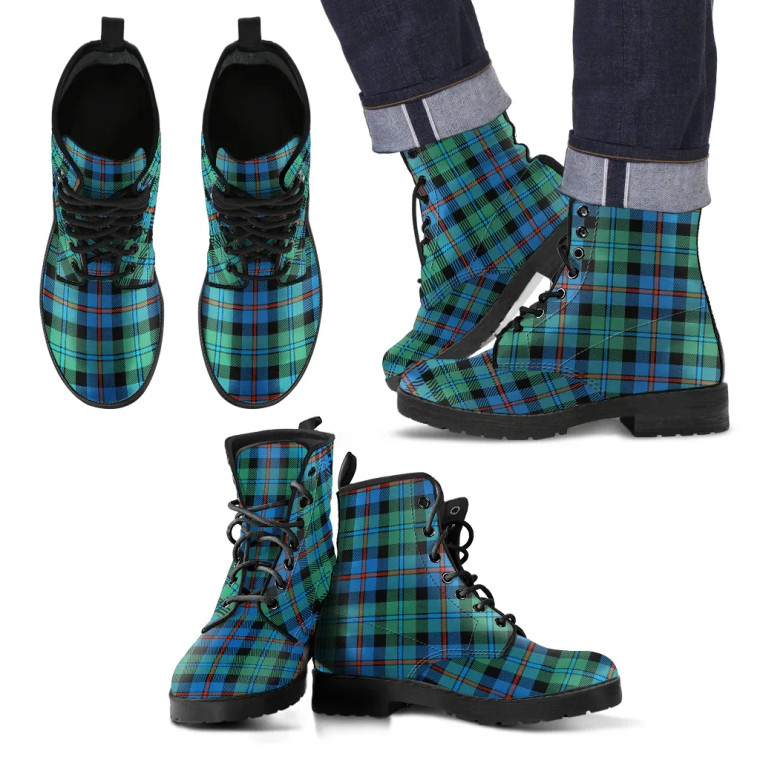 Scottish Campbell of Cawdor Ancient Clan Tartan Leather Boots