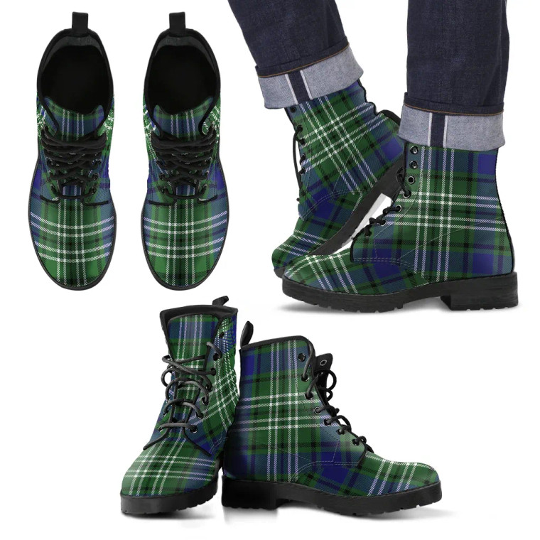 Scottish Blyth Clan Tartan Leather Boots