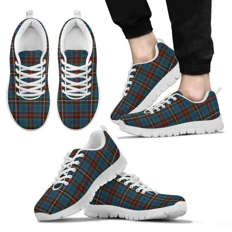 Scottish Fraser Hunting Ancient Clan Tartan Sneakers White Sole