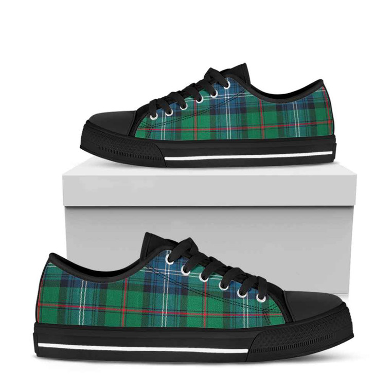 Scottish Urquhart Ancient Clan Tartan Low Top Shoes Black Sole Tartan Blether