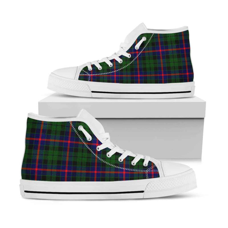 Scottish Morrison Modern Clan Tartan High Top Shoes White Sole Tartan Blether