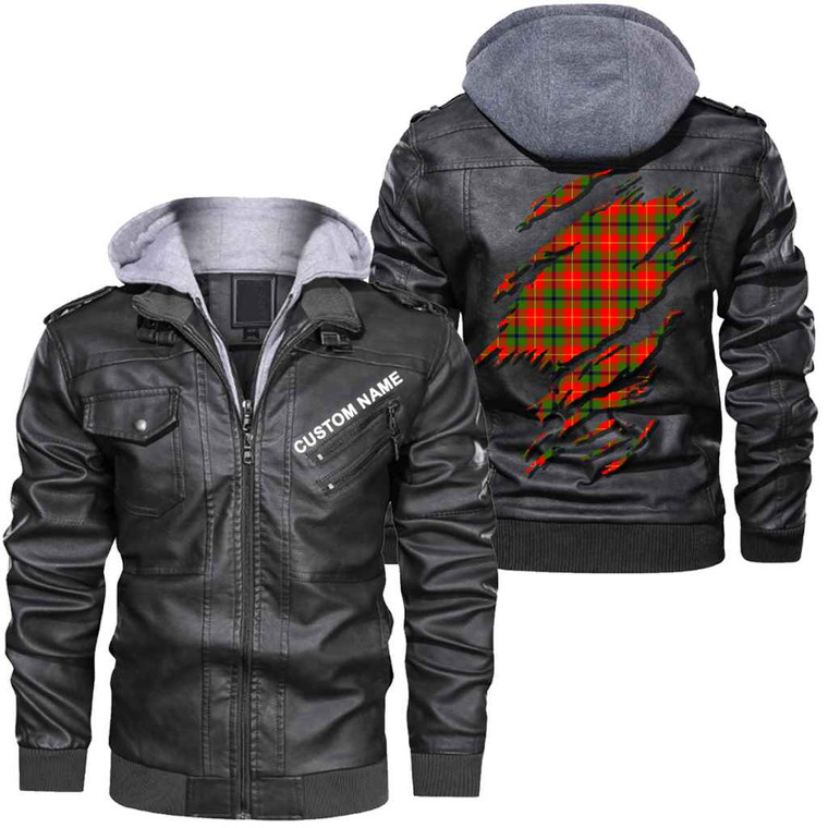 Scottish Turnbull Dress Clan Tartan Faux Leather Jacket Custom Personalized - Scratch Style Tartan Blether 1