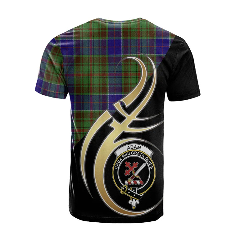 Scottish Adam Clan Crest Tartan T-Shirt Believe in Me