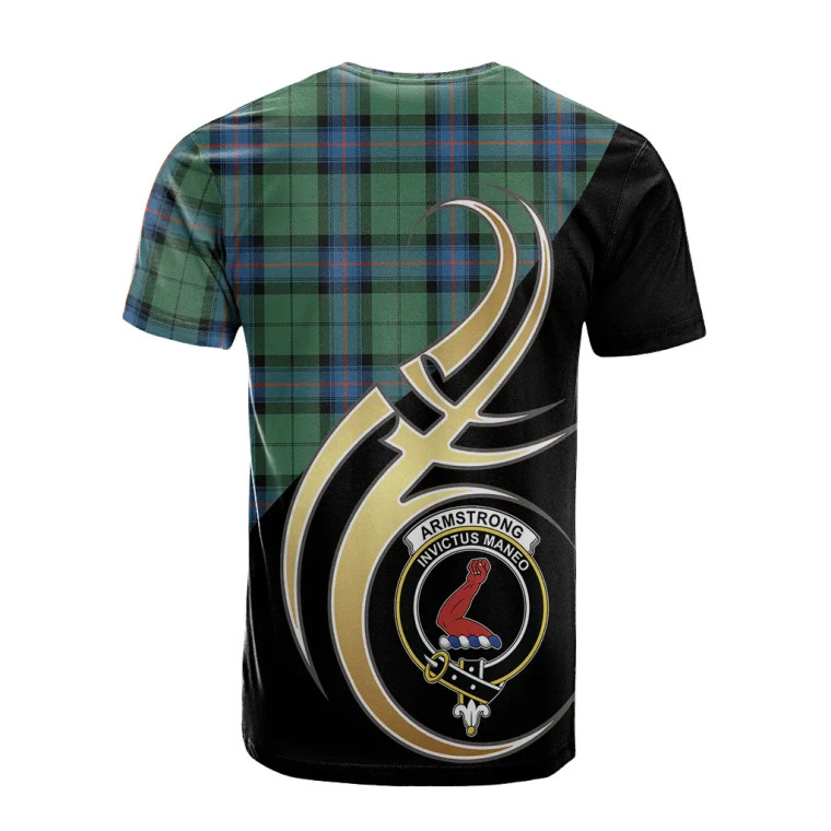 Scottish Armstrong Ancient Clan Crest Tartan T-Shirt Believe in Me