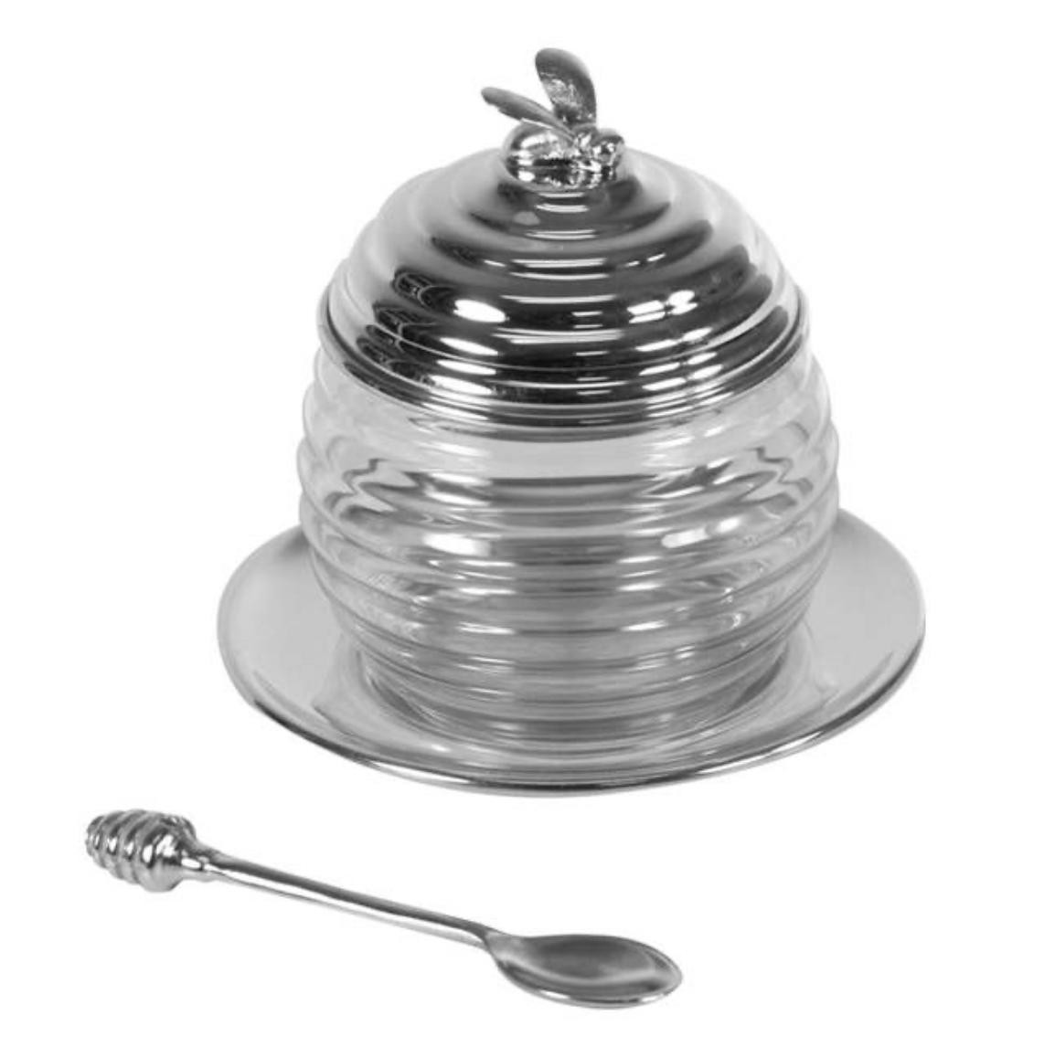 Silver and Pewter Gifts Honey Jar and Spoon - Thumbnail 3