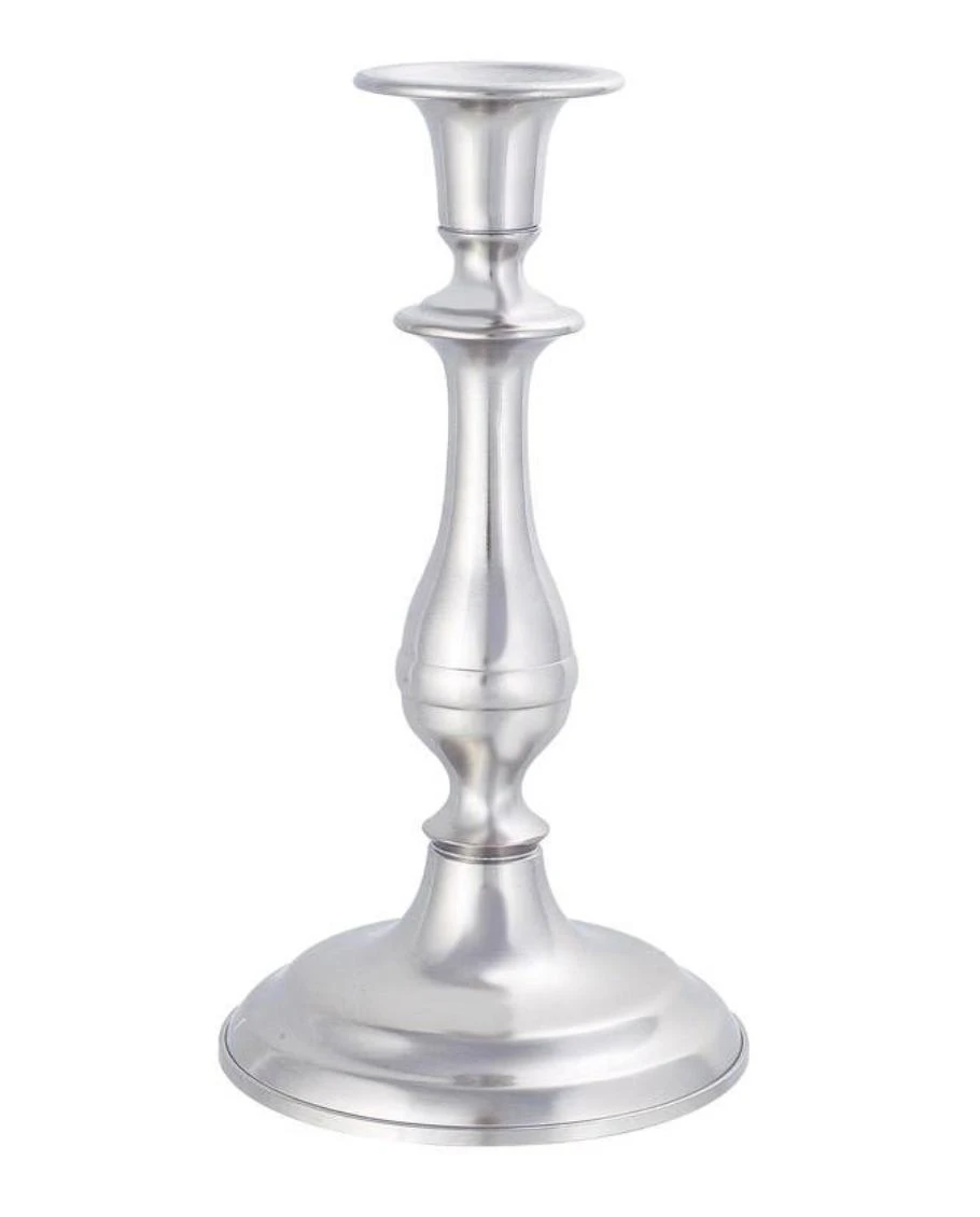 Polished Pewter Candlestick Holder