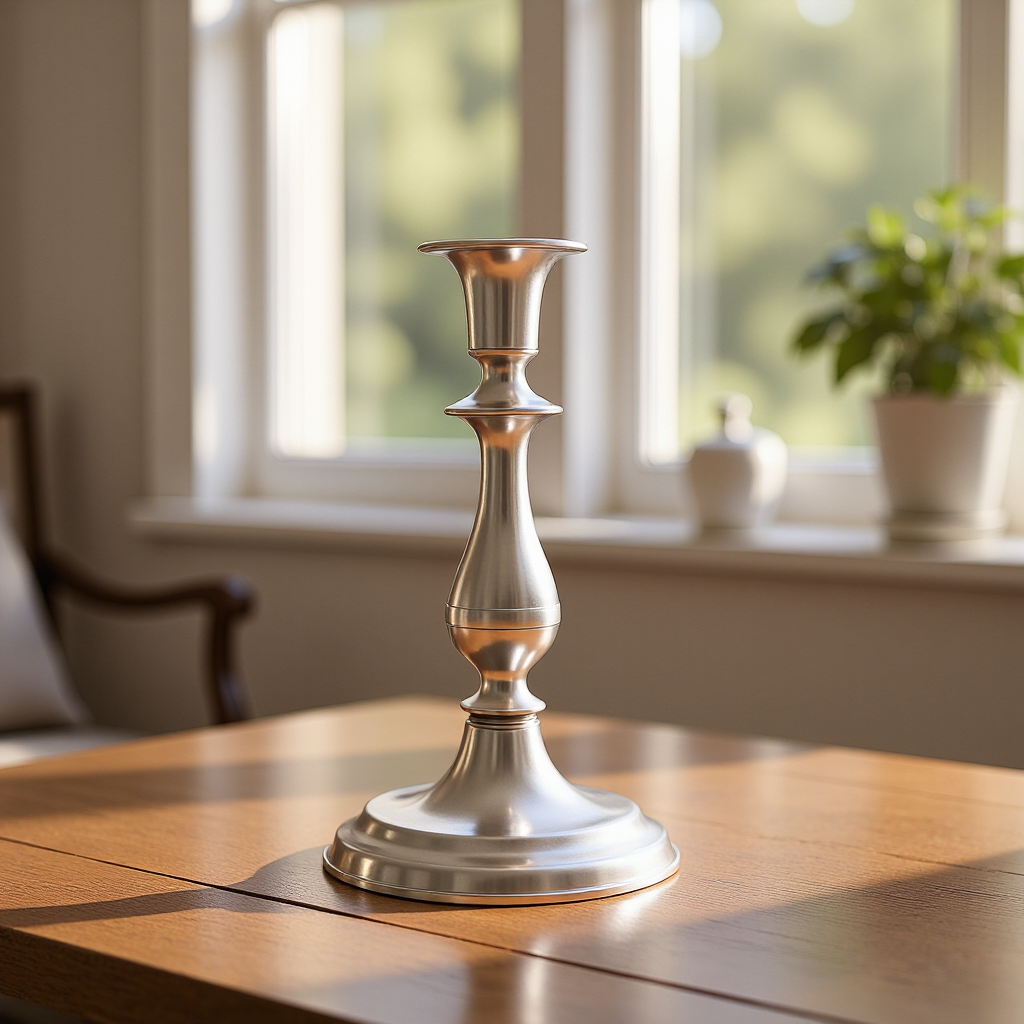 Polished Pewter Candlestick Holder | Silver and Pewter Gifts