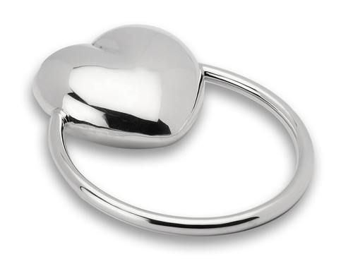 Sterling Silver Heart Ring Baby Rattle