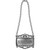 Pewter Bourbon decanter label with decorative chain.