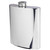 Polished pewter hip flask with screw-top lid.