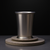 Pewter julep cup with beaded design.