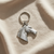 Horse head key ring in pewter.