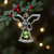 Pewter angel ornament with peridot-colored jewel.